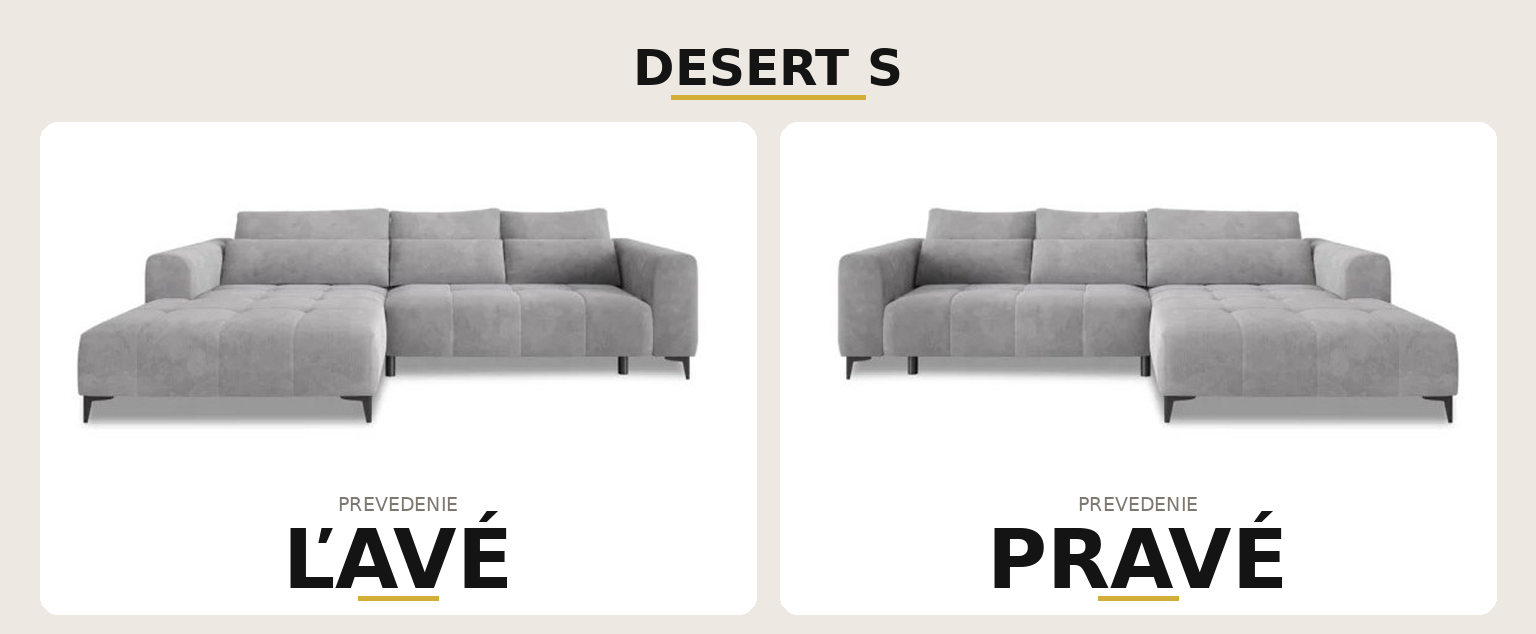 Sedacia súprava DESERT S – ľavé a pravé prevedenie